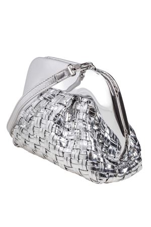 Borsa a tracolla Gea intrecciata color argento THE MOIRE' | TMSR25GMWL18SILVER